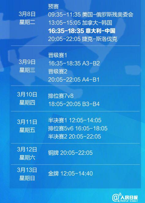 北京冬残奥会赛程表出炉 96名中国选手将亮相3
