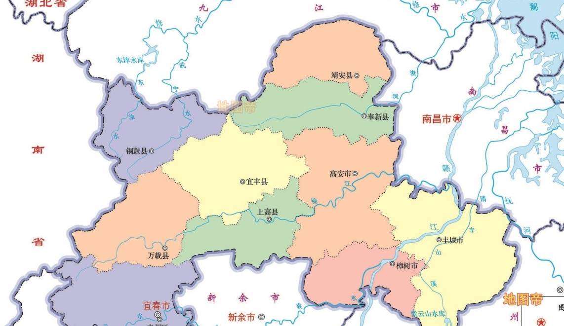 原创 江西宜春地图像螃蟹,为何市中心在一只脚上?2