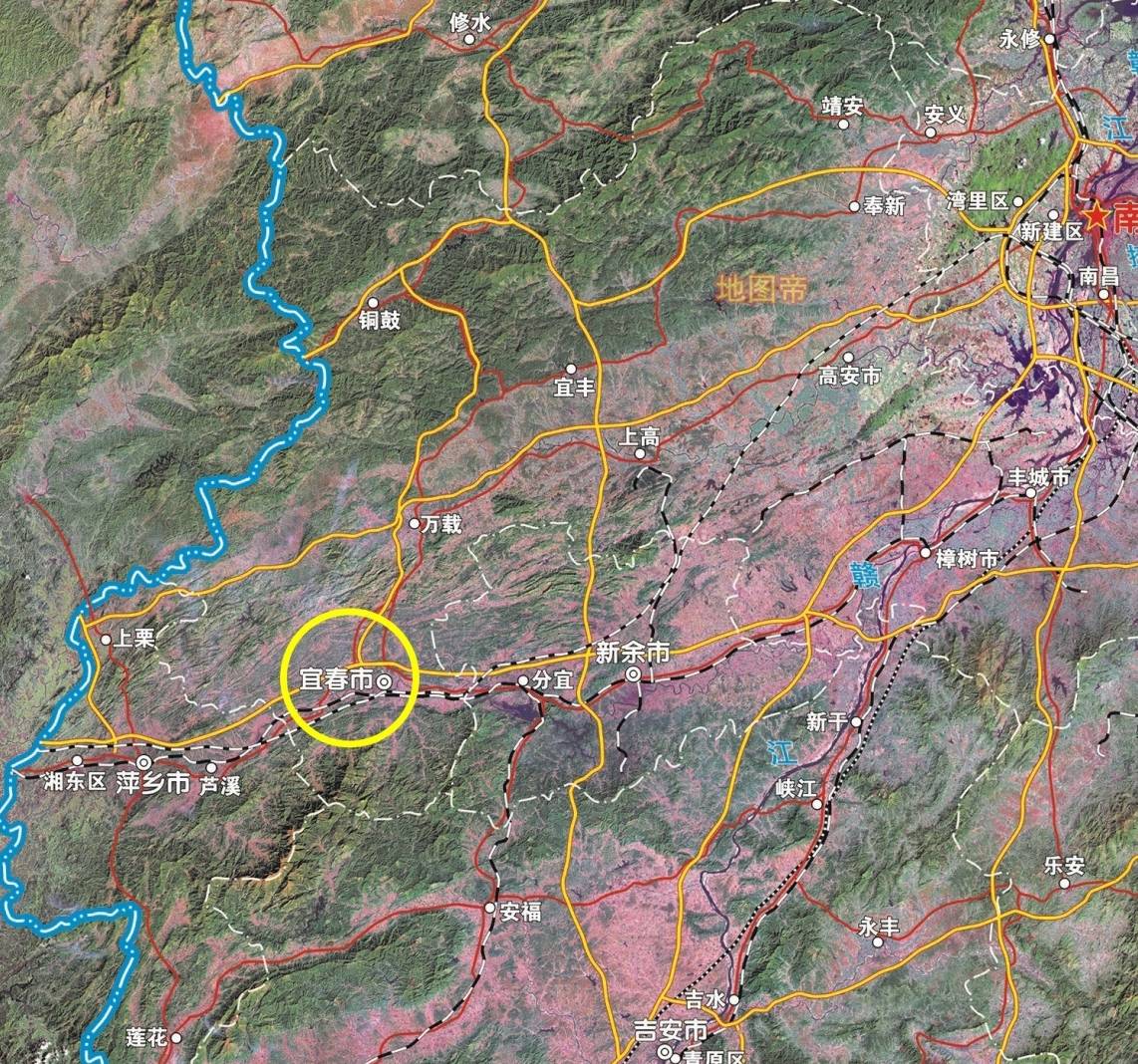 原创 江西宜春地图像螃蟹,为何市中心在一只脚上?4