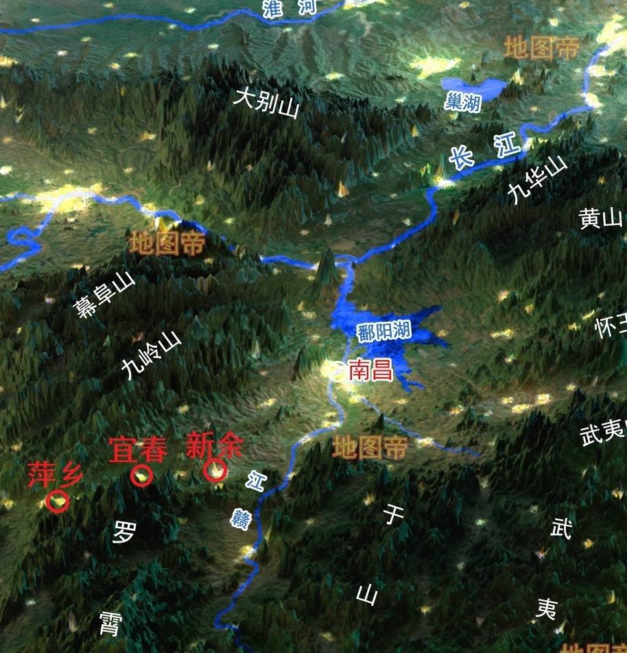 原创 江西宜春地图像螃蟹,为何市中心在一只脚上?5