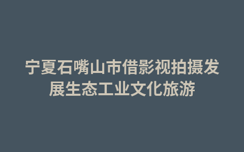 宁夏石嘴山市借影视拍摄发展生态工业文化旅游1
